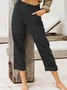 Pantalons Décontractés Simples en Coton et Lin