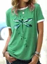 T-shirt Femme Décontracté Imprimé Toutes Saisons Coton Quotidien Manches Courtes Fit Ras du Cou Régulier