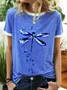 T-shirt Femme Décontracté Imprimé Toutes Saisons Coton Quotidien Manches Courtes Fit Ras du Cou Régulier