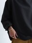 Top de Grande Taille Rétro Plain Personnalisé Décontracté à Manches 3/4