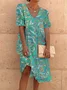 Robe à Motif Cachemire en Mélangé de Coton Pour Vacances