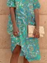 Robe à Motif Cachemire en Mélangé de Coton Pour Vacances