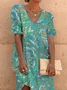 Robe à Motif Cachemire en Mélangé de Coton Pour Vacances