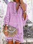 Vetement hippie chic Robe en dentelle Manches 3/4 Boho Robes