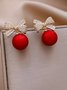 Boucles d'oreilles Femme Toutes Les Saisons Élégant Papillon Métal Fête Perle Noël Pendre