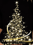 T-shirt de Sapin de Noël à Col Rond et à Manches Longues