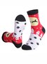 Chaussettes Hommes Fête Toutes Les Saisons Imprimé d'Animal en Mélangé de Coton Poids Moyen Micro-élasticité Respirable