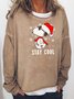 Sweat-shirts Femmes Décontracté Imprimé d'Animal Automne Col Rond Poids Moyen Micro-élasticité Quotidien en Mélangé de Coton Régulier