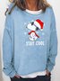 Sweat-shirts Femmes Décontracté Imprimé d'Animal Automne Col Rond Poids Moyen Micro-élasticité Quotidien en Mélangé de Coton Régulier