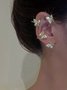 Alliage Avec Faux Diamant Papillon Manchette Boucles d'Oreilles