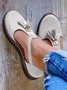 Femmes Or Boucle Frange Mary Jane Chaussure