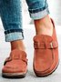 Sandales Décontractées Confortables en Cuir à Enfiler pour Femmes