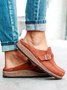 Sandales Décontractées Confortables en Cuir à Enfiler pour Femmes