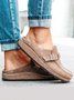 Sandales Décontractées Confortables en Cuir à Enfiler pour Femmes