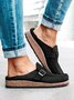 Sandales Décontractées Confortables en Cuir à Enfiler pour Femmes