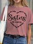 T-shirts Décontracté Imprimé de Lettre Été Col Rond Poids Moyen Quotidien Manches Courtes Régulier Droit pour Femmes
