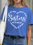 T-shirts Décontracté Imprimé de Lettre Été Col Rond Poids Moyen Quotidien Manches Courtes Régulier Droit pour Femmes