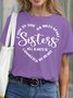 T-shirts Décontracté Imprimé de Lettre Été Col Rond Poids Moyen Quotidien Manches Courtes Régulier Droit pour Femmes