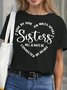 T-shirts Décontracté Imprimé de Lettre Été Col Rond Poids Moyen Quotidien Manches Courtes Régulier Droit pour Femmes