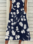Robes Été Décontracté Floral Motif Naturel Pull-over Manches Courtes Ample Trapèze Régulier pour Femmes