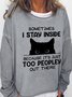 Sweat-shirts Printemps / Automne Simple Lettres de texte Léger Micro-élasticité Quotidien Col Rond Régulier Droit pour Femmes