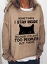 Sweat-shirts Printemps / Automne Simple Lettres de texte Léger Micro-élasticité Quotidien Col Rond Régulier Droit pour Femmes