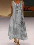 robe bohème hippie robe a fleurs Sans Manches Basique Abstrait Robes Imprimées