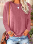 Chemisiers1 Femmes Plain Printemps / Automne Simple Léger Micro-élasticité Quotidien Manches Longues Col Rond Droit