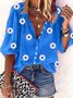 Chemisier Femme Casual Automne Daisy Col V Léger Aucune élasticité Trois Quarts Régulier H-Line