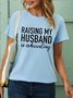 T-shirts Femmes Décontracté Imprimé de Lettre Été Coton Col Rond Micro-élasticité Quotidien Manches Courtes Droit