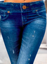 Jeans Décontracté Plain Automne Naturel Quotidien Serré Legging Régulier Régulier Taille pour Femmes