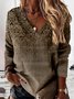 Sweat-shirts Décontracté Ethnique Automne Léger Micro-élasticité Quotidien Ample Régulier Droit pour Femmes