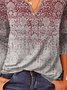T-Chemise Décontracté Ethnique Automne Micro-Élasticité Quotidien Ample Jersey Régulier H-ligne pour Femmes