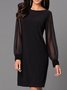 Robes Plain Automne Fête Naturel Ample Liste préférée Jupe H-ligne Régulier pour Femmes