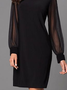 Robes Plain Automne Fête Naturel Ample Liste préférée Jupe H-ligne Régulier pour Femmes