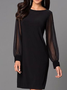 Robes Plain Automne Fête Naturel Ample Liste préférée Jupe H-ligne Régulier pour Femmes