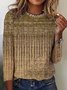 T-shirt Femmes Décontracté Ethnique Automne Quotidien Ample Jersey Meilleure vente Manches Longues Droit
