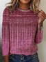 T-shirt Femmes Décontracté Ethnique Automne Quotidien Ample Jersey Meilleure vente Manches Longues Droit