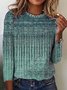 T-shirt Femmes Décontracté Ethnique Automne Quotidien Ample Jersey Meilleure vente Manches Longues Droit
