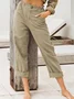 Pantalons Décontractés Simples en Coton et Lin