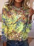 T-Chemise Femmes Décontracté Abstrait Automne Micro-Élasticité Quotidien Jersey Meilleure vente Col Rond Régulier
