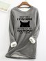 Sweat-shirts Femmes Printemps / Automne Simple Chat Polyester Quotidien Ample Manches Longues Col Rond Régulier