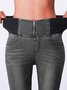 Jeans Femmes Décontracté Plain Automne Quotidien Standard Toile de Jean Legging Droit Régulier Taille
