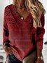 Sweat-shirts Décontracté Ethnique Automne Léger Micro-élasticité Quotidien Ample Régulier Droit pour Femmes