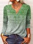T-Chemise Décontracté Ethnique Automne Micro-Élasticité Quotidien Ample Jersey Régulier H-ligne pour Femmes