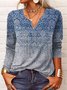 T-Chemise Décontracté Ethnique Automne Micro-Élasticité Quotidien Ample Jersey Régulier H-ligne pour Femmes