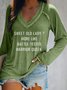 Imprimé de Lettre Manches Longues Col en V T-shirt Décontractés