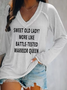 Imprimé de Lettre Manches Longues Col en V T-shirt Décontractés