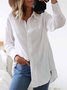 Blouse Décontracté Plain Printemps Naturel Micro-Élasticité Standard Régulier H-ligne Régulier pour Femmes