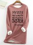 Sweat-shirts Femmes Printemps / Automne Simple Lettres de texte Poids lourd Micro-élasticité Ample Manches Longues Col Rond Droit
